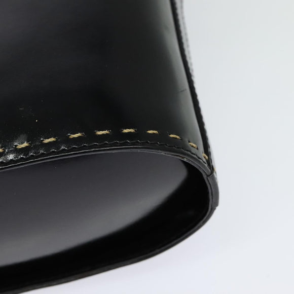 CELINE Shoulder Bag Patent leather Black Auth 116182