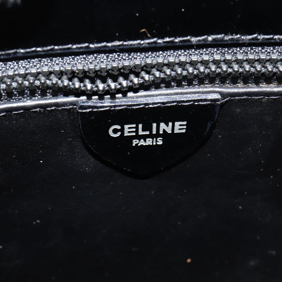 CELINE Shoulder Bag Patent leather Black Auth 116182