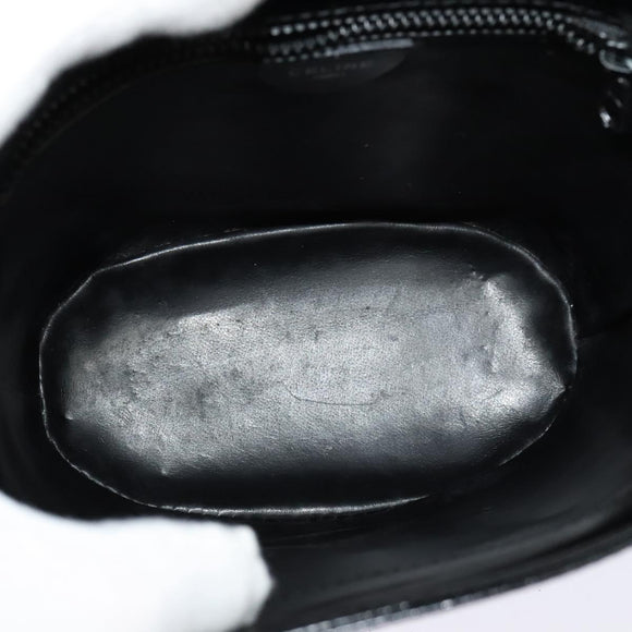 CELINE Shoulder Bag Patent leather Black Auth 116182