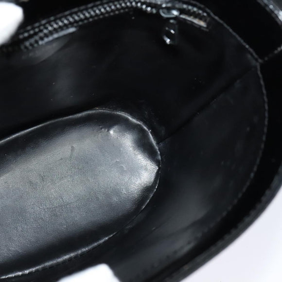 CELINE Shoulder Bag Patent leather Black Auth 116182