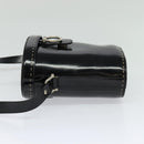 CELINE Shoulder Bag Patent leather Black Auth 116182-3