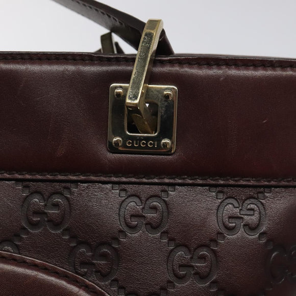 GUCCI GG Canvas Guccissima Hand Bag Gold Brown 145994 Auth 116184