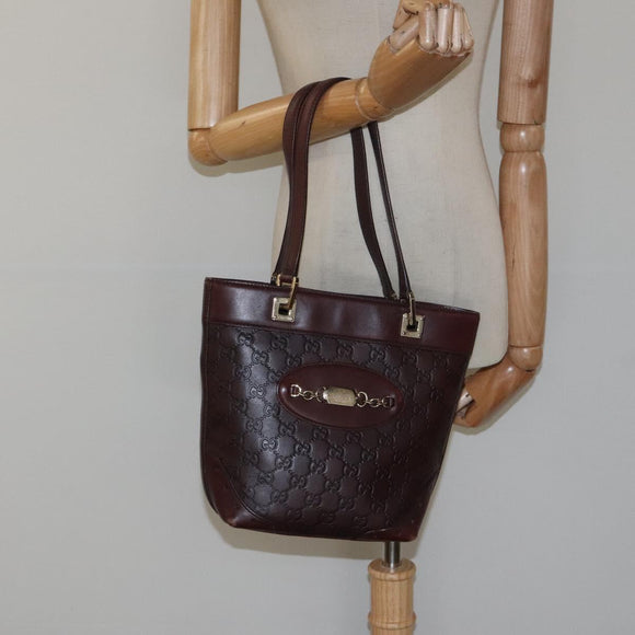 GUCCI GG Canvas Guccissima Hand Bag Gold Brown 145994 Auth 116184