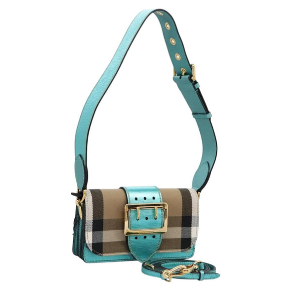 BURBERRY Nova Check Shoulder Bag Canvas 2way Beige Auth 116187