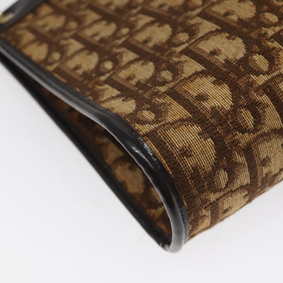 Christian Dior Trotter Canvas Shoulder Bag Brown Auth 116199