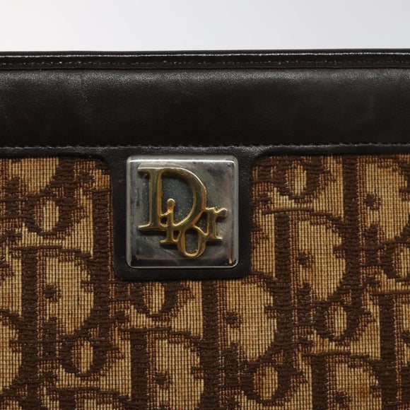 Christian Dior Trotter Canvas Shoulder Bag Brown Auth 116199