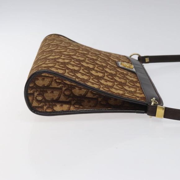Christian Dior Trotter Canvas Shoulder Bag Brown Auth 116199