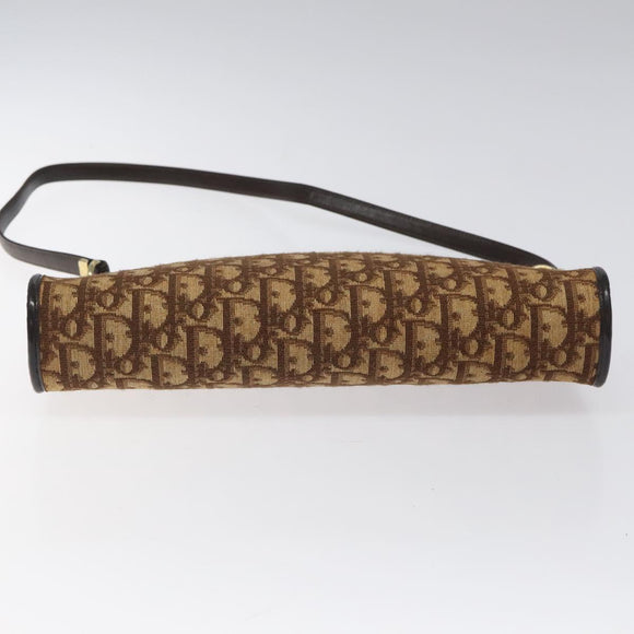 Christian Dior Trotter Canvas Shoulder Bag Brown Auth 116199