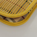 BURBERRY Nova Check Shoulder Bag Leather Yellow Auth 116203-8