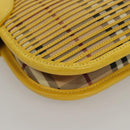 BURBERRY Nova Check Shoulder Bag Leather Yellow Auth 116203-16