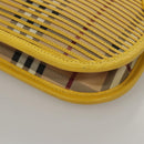 BURBERRY Nova Check Shoulder Bag Leather Yellow Auth 116203-17