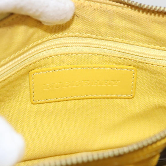 BURBERRY Nova Check Shoulder Bag Leather Yellow Auth 116203