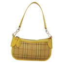 BURBERRY Nova Check Shoulder Bag Leather Yellow Auth 116203-13