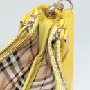 BURBERRY Nova Check Shoulder Bag Leather Yellow Auth 116203-21