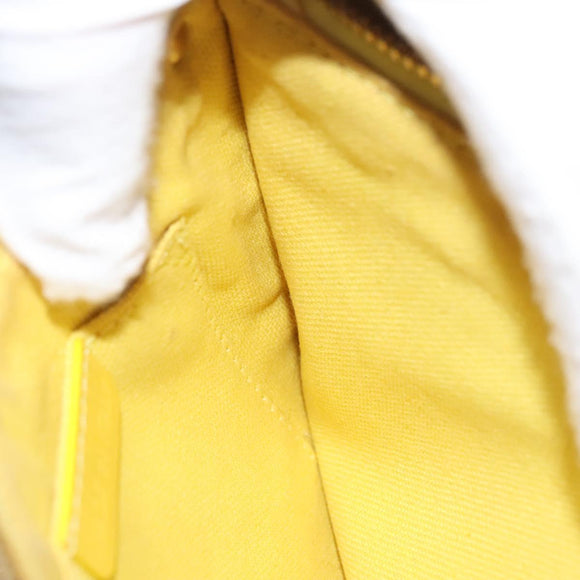 BURBERRY Nova Check Shoulder Bag Leather Yellow Auth 116203