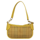 BURBERRY Nova Check Shoulder Bag Leather Yellow Auth 116203-2