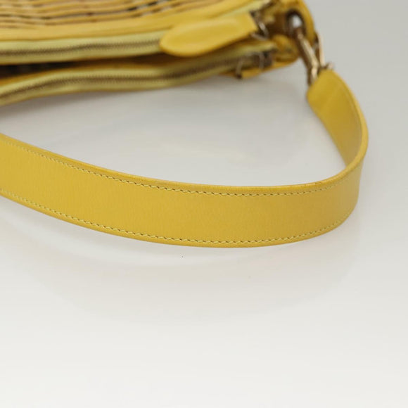 BURBERRY Nova Check Shoulder Bag Leather Yellow Auth 116203