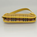 BURBERRY Nova Check Shoulder Bag Leather Yellow Auth 116203-5