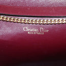 Christian Dior Trotter Canvas Chain Shoulder Bag Red Gold Auth 116208-10