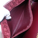 Christian Dior Trotter Canvas Chain Shoulder Bag Red Gold Auth 116208-12