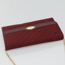 Christian Dior Trotter Canvas Chain Shoulder Bag Red Gold Auth 116208-6