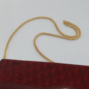 Christian Dior Trotter Canvas Chain Shoulder Bag Red Gold Auth 116208-8