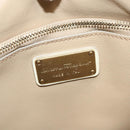 Salvatore Ferragamo Gancini Hand Bag Canvas Leather 2way Beige Gold Auth 116212-20