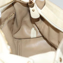 Salvatore Ferragamo Gancini Hand Bag Canvas Leather 2way Beige Gold Auth 116212-21