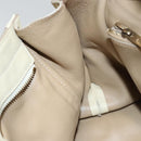 Salvatore Ferragamo Gancini Hand Bag Canvas Leather 2way Beige Gold Auth 116212-22