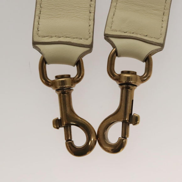 Salvatore Ferragamo Gancini Hand Bag Canvas Leather 2way Beige Gold Auth 116212