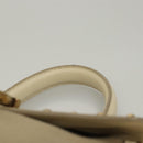 Salvatore Ferragamo Gancini Hand Bag Canvas Leather 2way Beige Gold Auth 116212-14