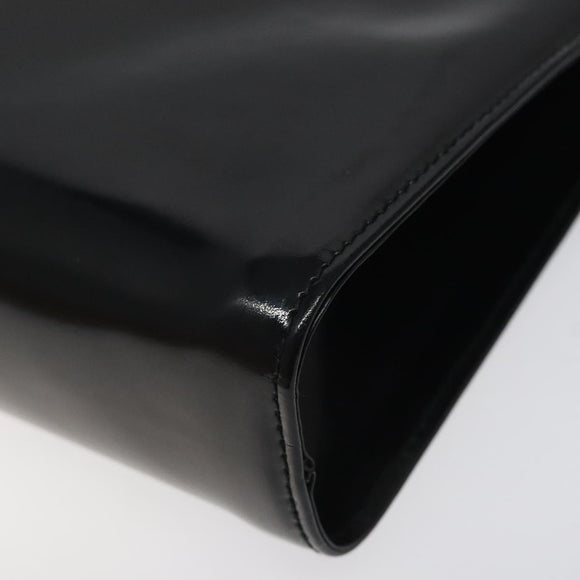 Salvatore Ferragamo Chain Shoulder Bag Patent leather Black Gold Auth 116223