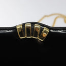 Salvatore Ferragamo Chain Shoulder Bag Patent leather Black Gold Auth 116223-9