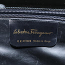 Salvatore Ferragamo Chain Shoulder Bag Patent leather Black Gold Auth 116223-15