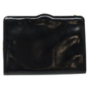 Salvatore Ferragamo Chain Shoulder Bag Patent leather Black Gold Auth 116223-3