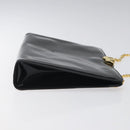 Salvatore Ferragamo Chain Shoulder Bag Patent leather Black Gold Auth 116223-4