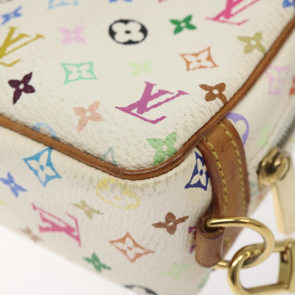 LOUIS VUITTON Monogram Multicolor Trousse Wapity Pouch White M58033 Auth 116230