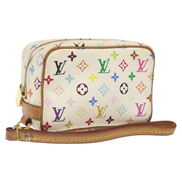 LOUIS VUITTON Monogram Multicolore Trousse Wapity Beutel Weiß M58033 Auth 116230