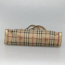 BURBERRY Nova Check Shoulder Bag PVC Beige Gold Auth 116233-10