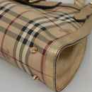 BURBERRY Nova Check Shoulder Bag PVC Beige Gold Auth 116233-11