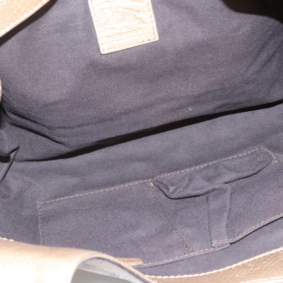 BURBERRY Nova Check Shoulder Bag PVC Beige Gold Auth 116233