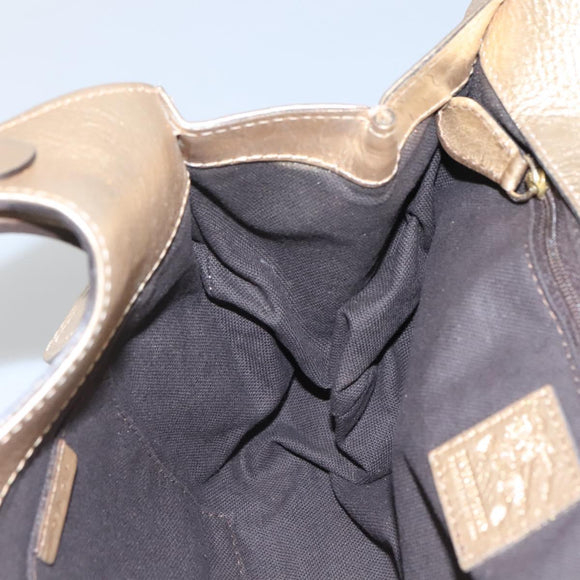 BURBERRY Nova Check Shoulder Bag PVC Beige Gold Auth 116233