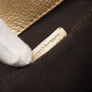 BURBERRY Nova Check Shoulder Bag PVC Beige Gold Auth 116233-21