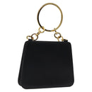 Salvatore Ferragamo Hand Bag Leather Black Gold Auth 116237-1