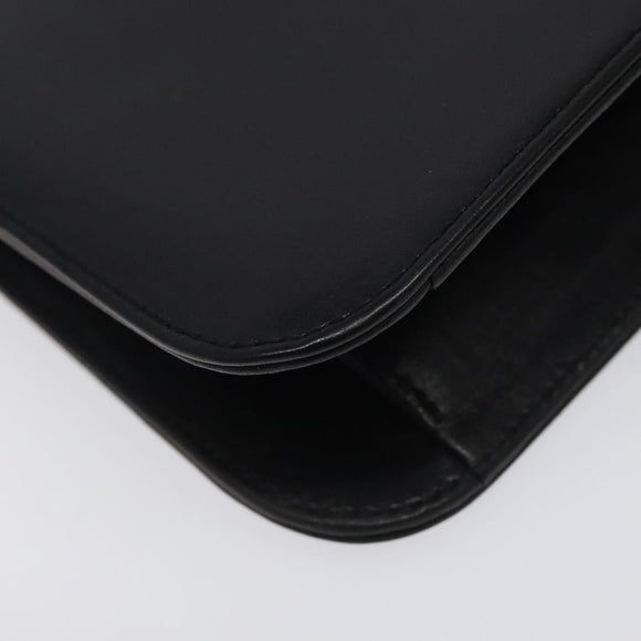 Salvatore Ferragamo Hand Bag Leather Black Gold Auth 116237