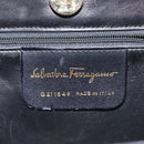 Salvatore Ferragamo Hand Bag Leather Black Gold Auth 116237-11