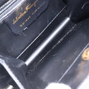 Salvatore Ferragamo Hand Bag Leather Black Gold Auth 116237-9