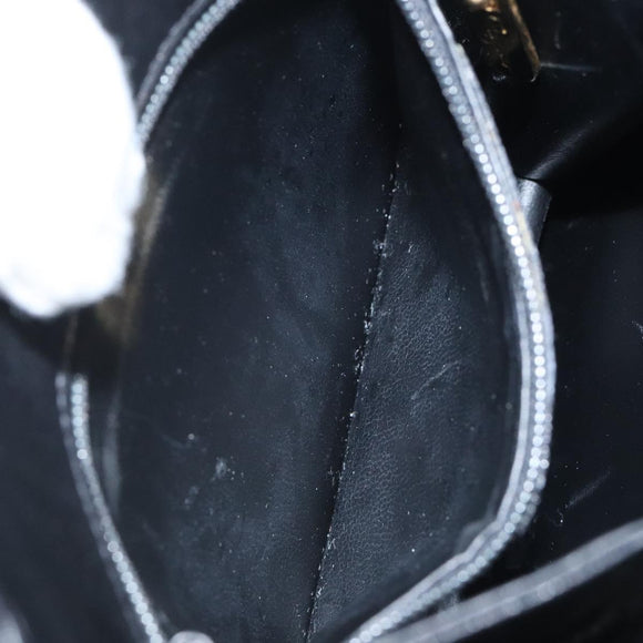 Salvatore Ferragamo Hand Bag Leather Black Gold Auth 116237