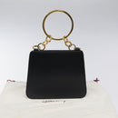 Salvatore Ferragamo Hand Bag Leather Black Gold Auth 116237-12