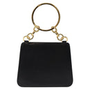 Salvatore Ferragamo Hand Bag Leather Black Gold Auth 116237-2